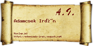 Adamcsek Irén névjegykártya