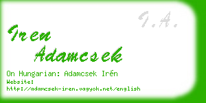 iren adamcsek business card